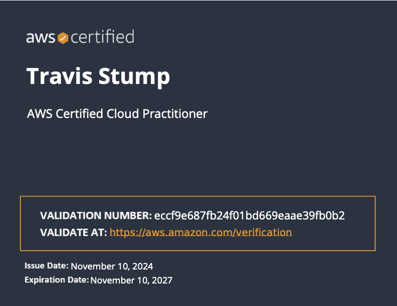 AWS Certified Cloud Practitioner Certificate