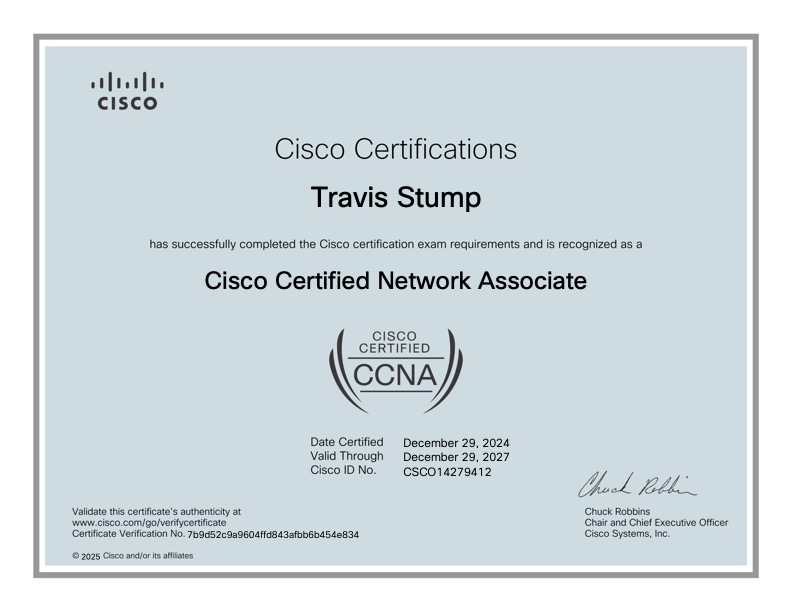 Cisco CCNA Certificate