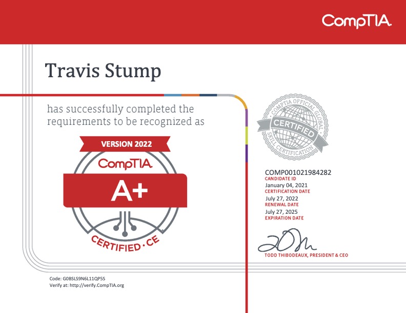 CompTIA A+ Certificate