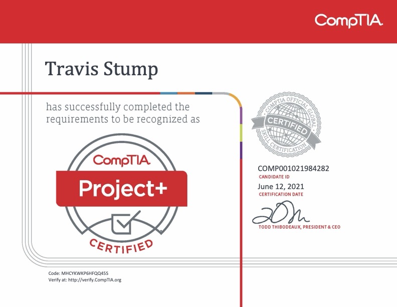 CompTIA Project+ Certificate